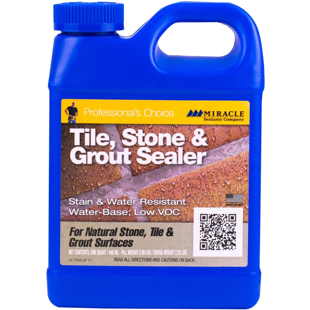 Miracle Sealants Tile, Stone & Grout Sealer, 1 Quart, Case Of 6 Bottles