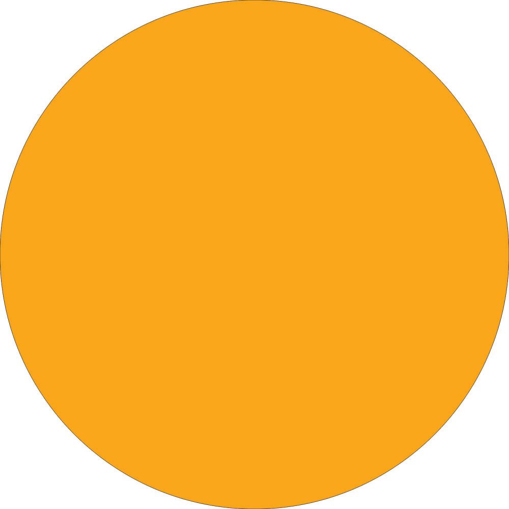 Tape Logic Removable Round Color Inventory Labels, DL614H, 3in, Fluorescent Orange, Pack Of 500