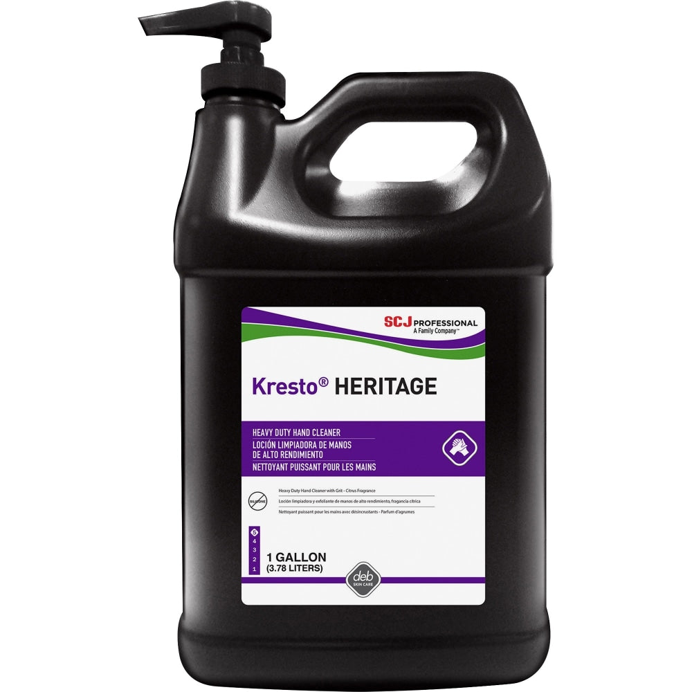 SC Johnson Super Heavy Duty Hand Cleanser, 1 Gallon, Fresh Citrus Scent, Clear