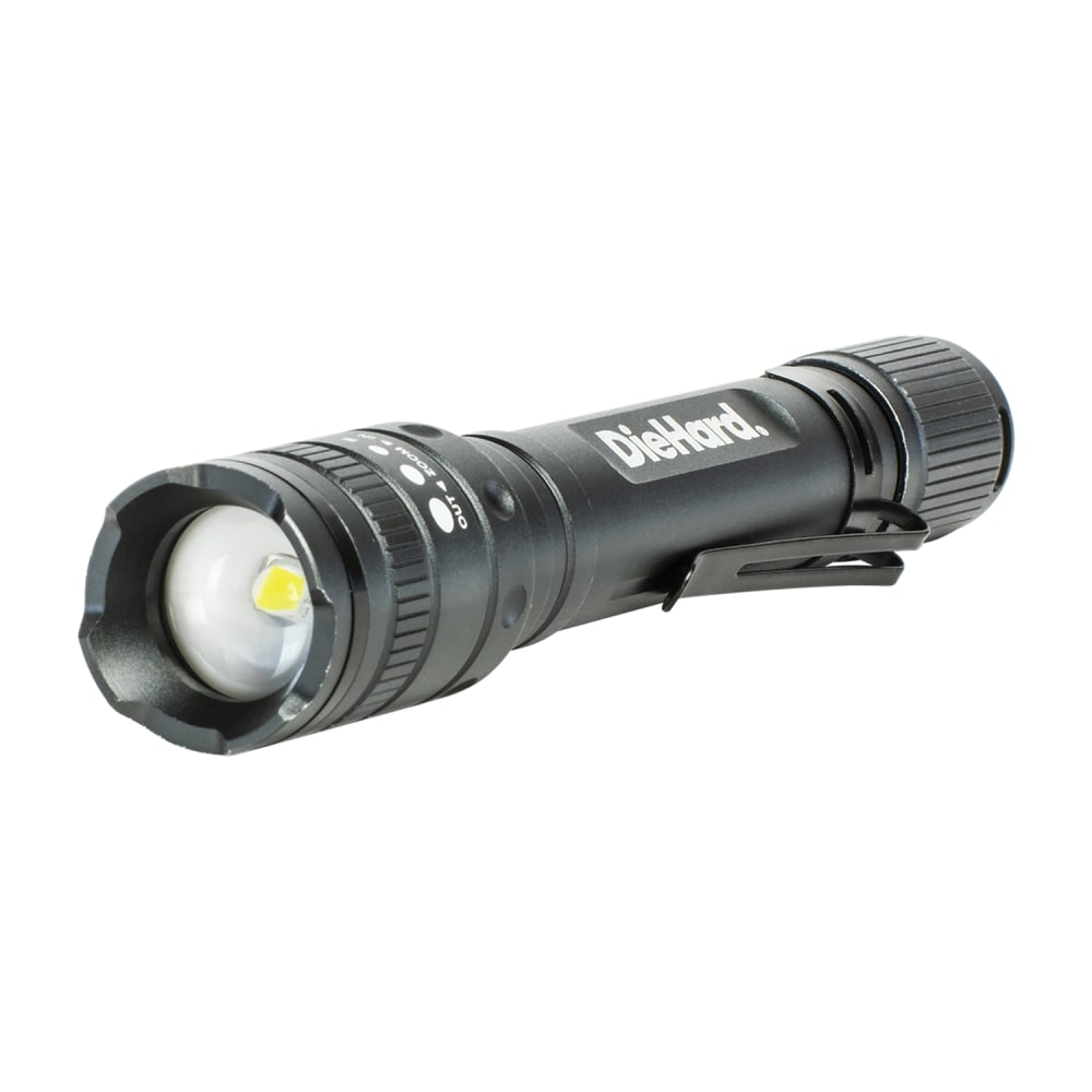 DieHard 270-Lumen Aluminum Twist-Focus Flashlight, 5-3/4in x 1in, Gray