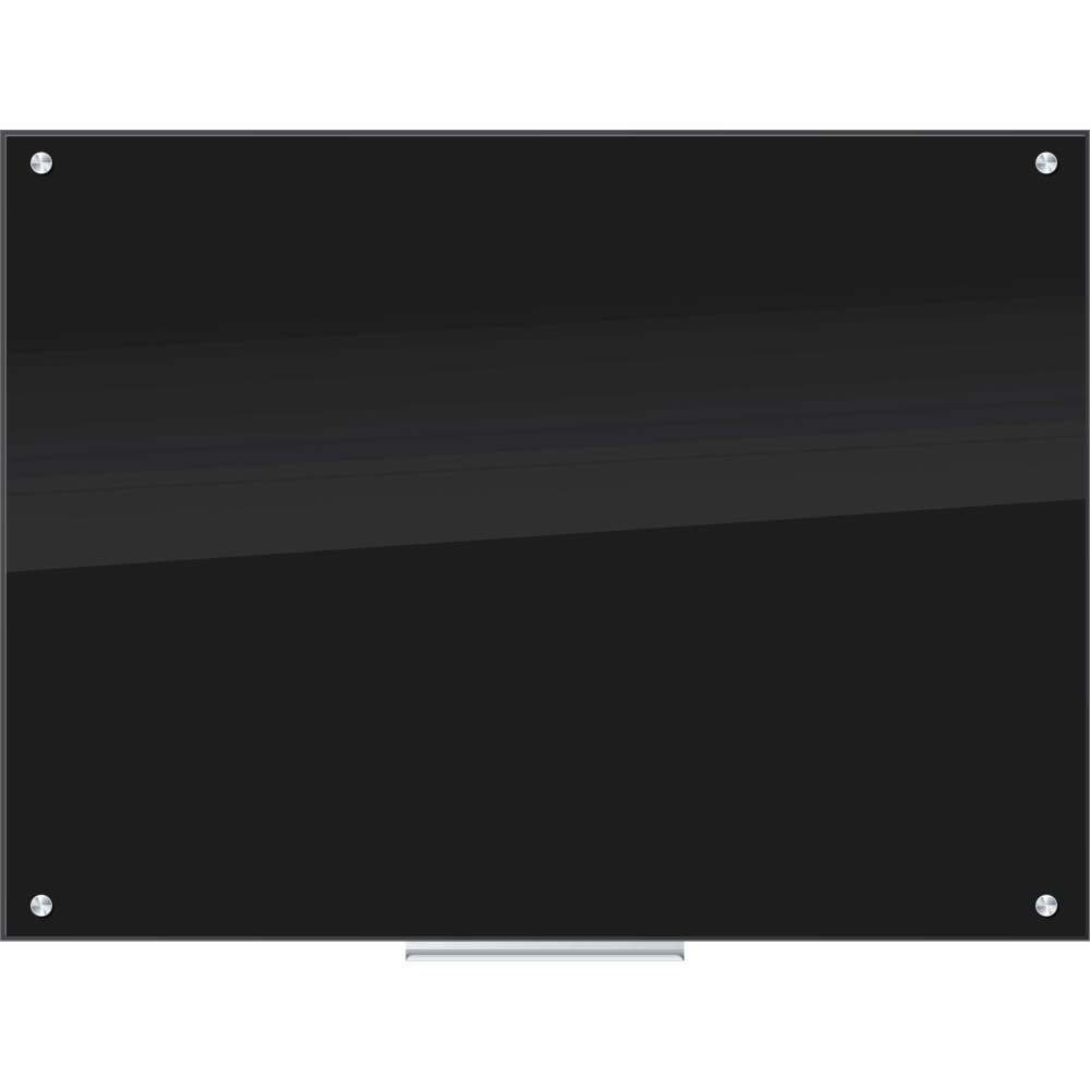 U Brands Glass Non-Magnetic Dry-Erase Board, 48in X 36in, Black Surface, Frameless, Actual Size 47in X 35in (171U00-01)