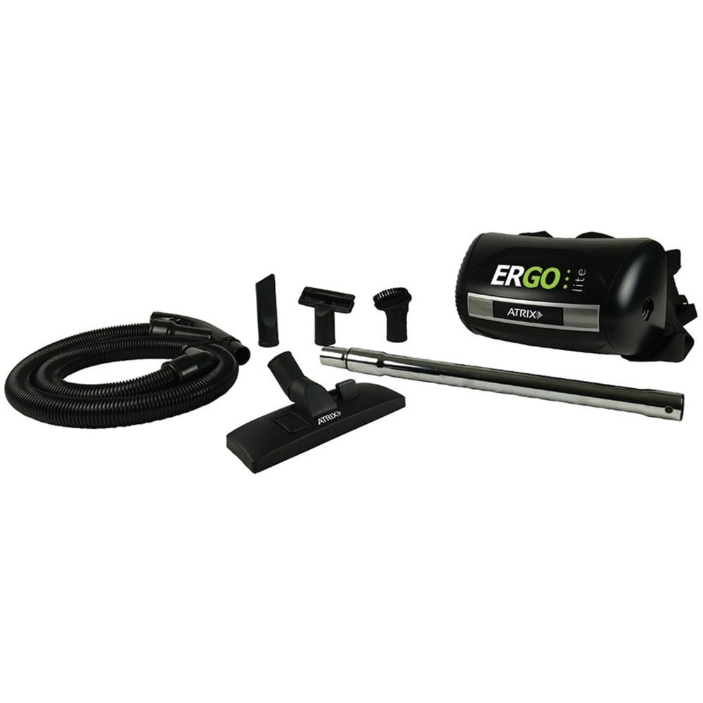 Atrix Ergo Lite HEPA Canister Hip Vacuum, 7-33/64in x 7-49/64in, Black