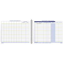 Adams Check Payment And Deposit Register, 8 1/2in x 11in, Blue