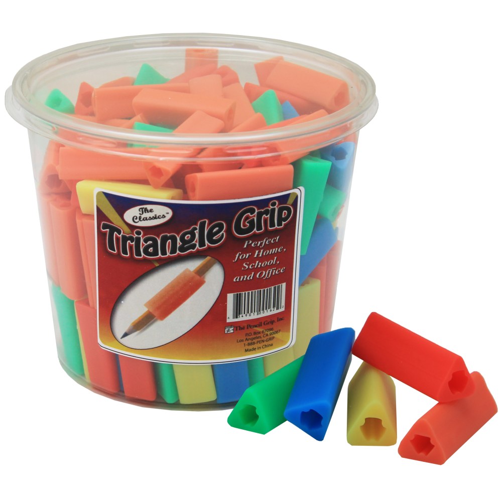 The Pencil Grip Triangle Pencil Grips, 1 3/4in, Assorted Colors, Pack Of 200