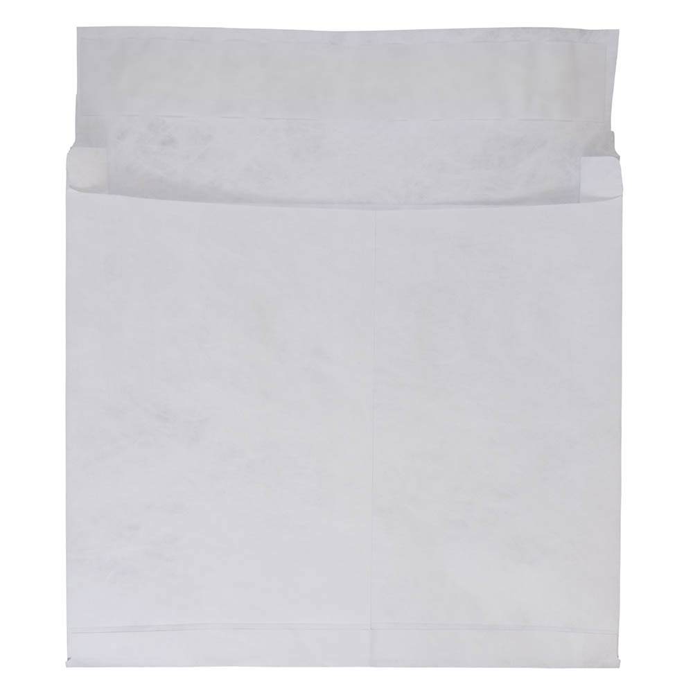 JAM Paper Tyvek Booklet 13inH x 10inW x 2inD Envelopes, Peel & Seal Closure, White, Pack Of 100 Envelopes