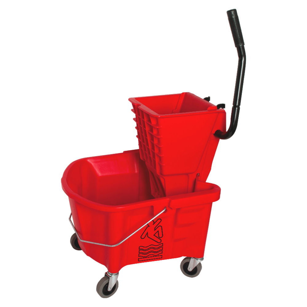 Genuine Joe Mop Bucket And Wringer Combination, 26 Quarts, Red