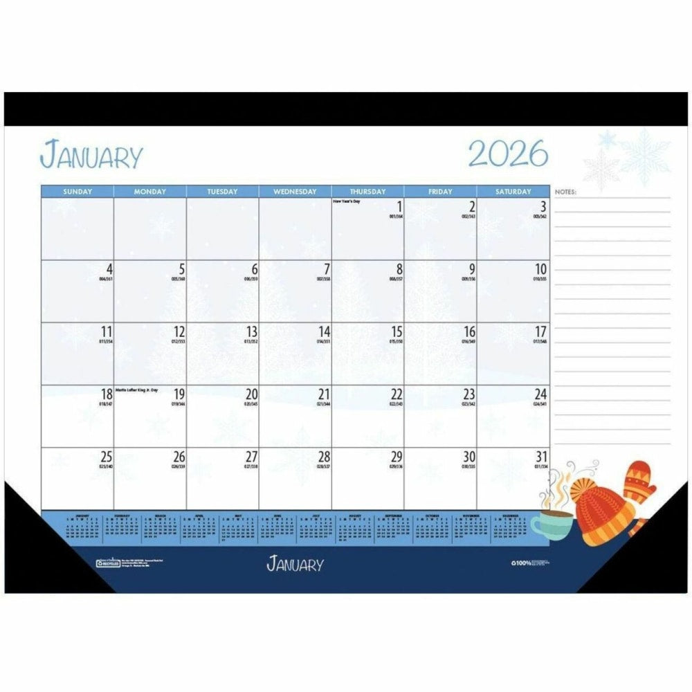 House of Doolittle Monthly Deskpad Calendar Seasonal Holiday Depictions 22x 17 Inches - Julian Dates - HOD139