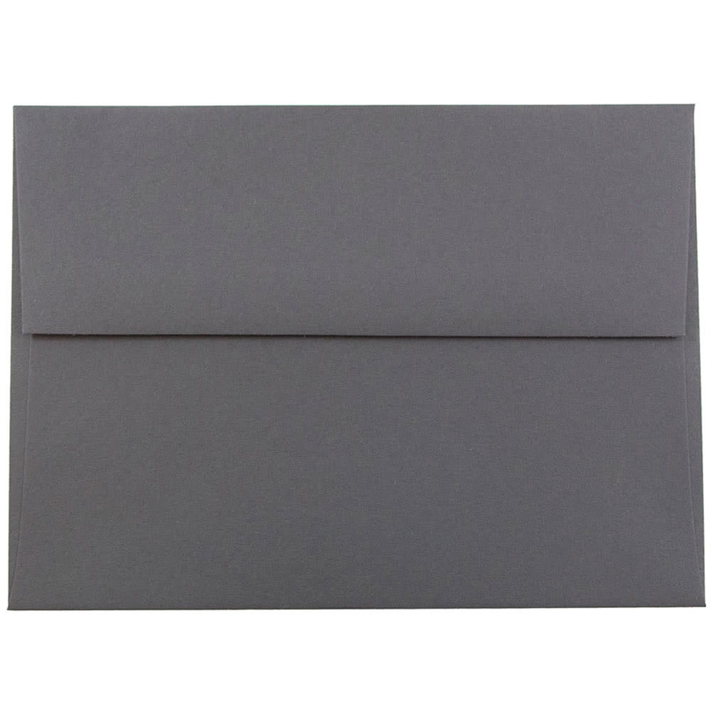 JAM Paper Booklet Invitation Envelopes, A6, Gummed Seal, Dark Gray, Pack Of 25