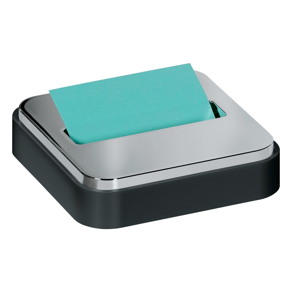 Post-it Note Dispenser, 3 x 3 in, 1 Dispenser, 1 Pad, 45 Sheets/Pad, Black Base Steel Top, Sticky Notes Holder for Desk, Classroom or Office Supplies
