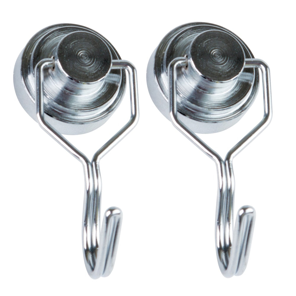 Teacher Created Resources Magnetic Hooks, 1in x 1in, Silver, 2 Hooks Per Pack, Set Of 2 Packs