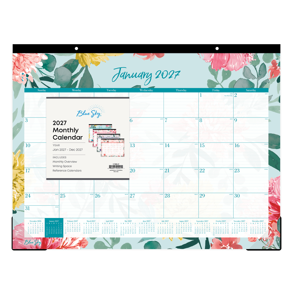 2027 Blue Sky Reflections Monthly Desk Pad Planning Calendar, 22x17, 0%, Reflections, Jan-Dec, RY27