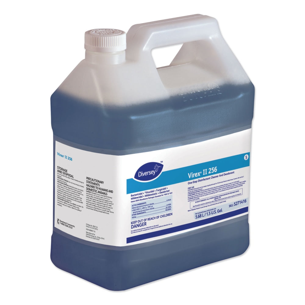 Diversey Virex II 256 One-Step Disinfectant Cleaner Deodorant Mint, 1.5 gal, 2/Carton