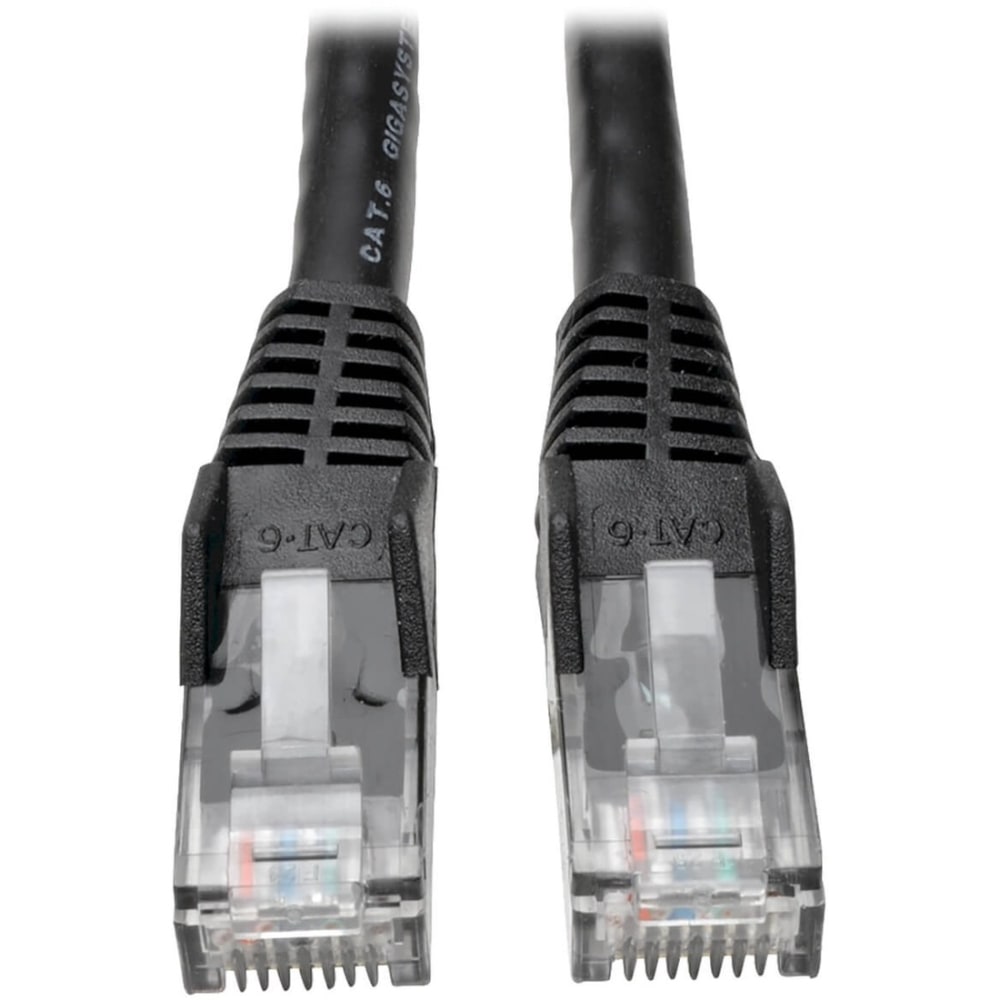 Eaton Tripp Lite Series Cat6 Gigabit Snagless Molded (UTP) Ethernet Cable (RJ45 M/M), PoE, Black, 50 ft. (15.24 m) - N201050BK