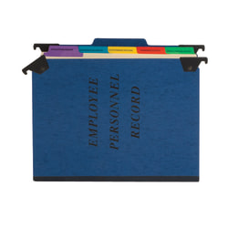 Pendaflex Hanging-Style Personnel File Folder, 2in Expansion, 9-1/2in x 11-3/4in, Letter Size, Blue