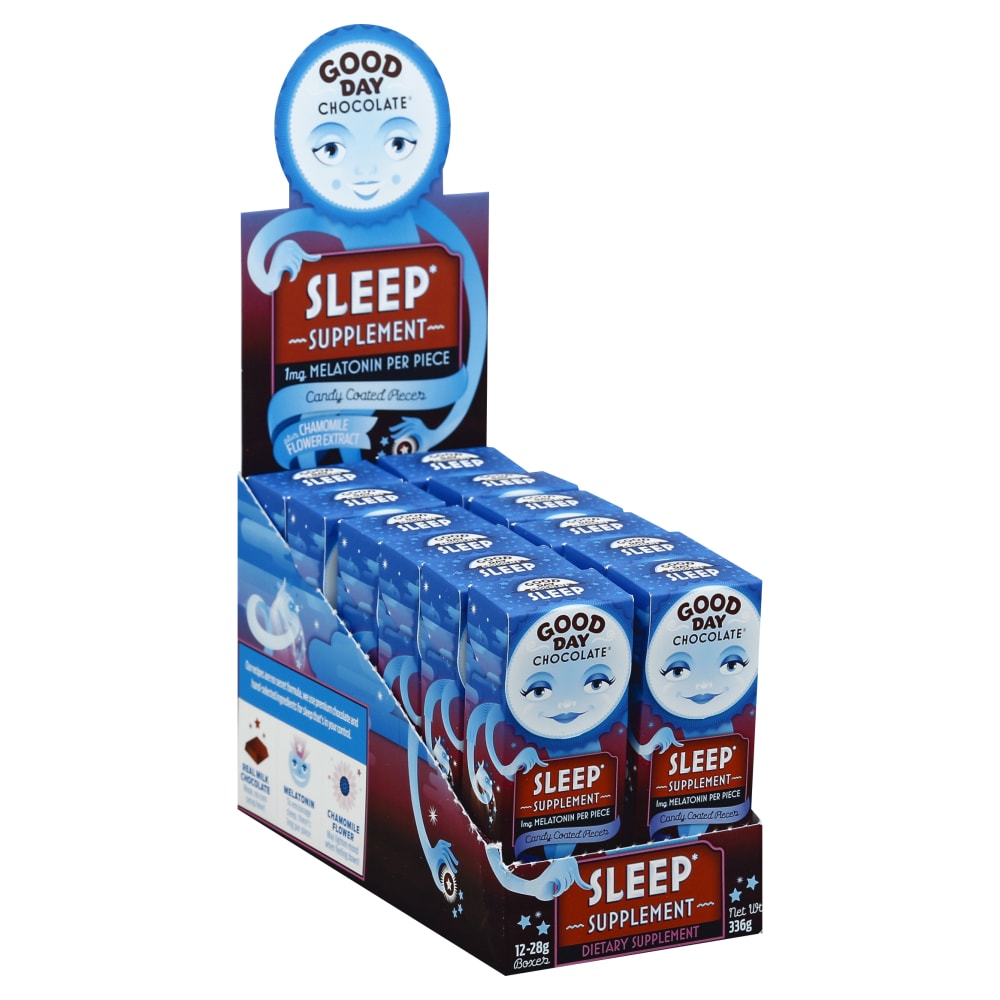 Good Day Chocolate Supplements, Sleep Milk Chocolate, .99 oz, Total Qty 12