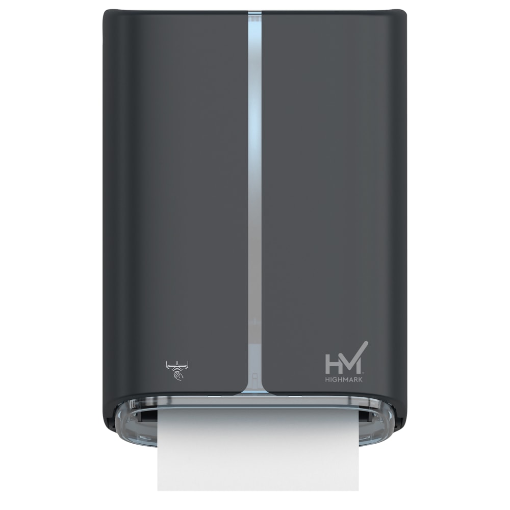 Highmark Roll Towel Electronic Dispenser, 16-5/8inH x 11-1/2inW x 8-3/4inD, Dark Gray
