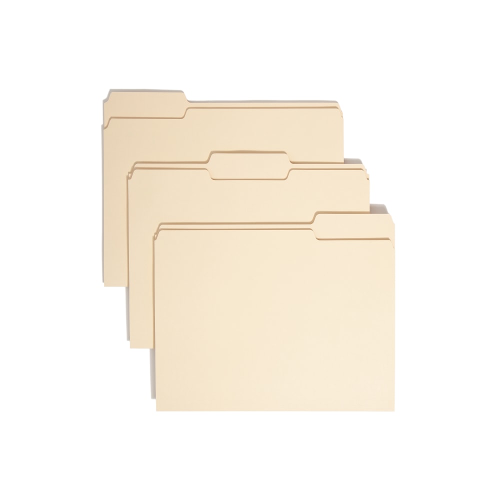 Smead Manila File Folders, Letter Size, 1/3 Cut, 100% Recycled, Box Of 100