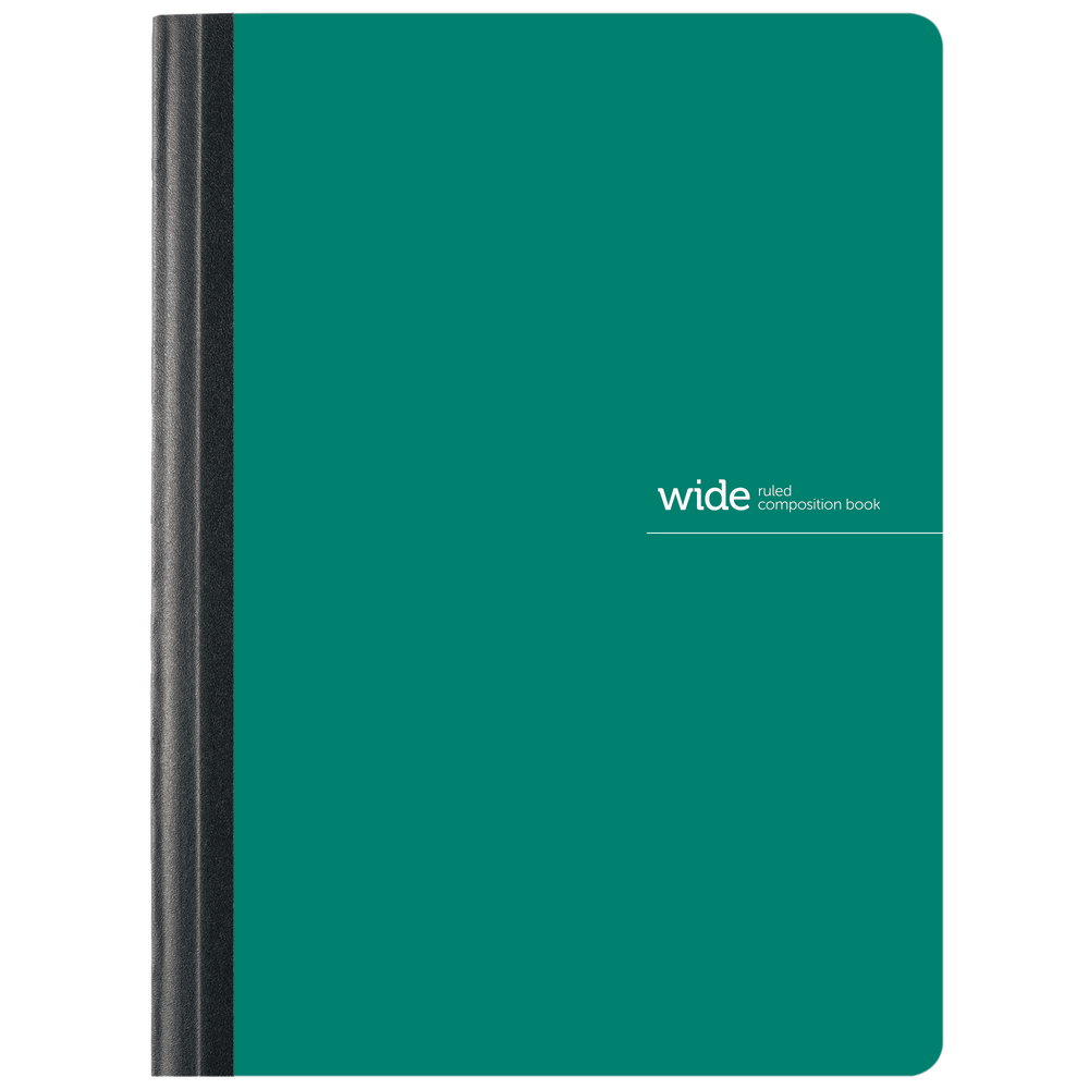 Office Depot Brand Poly Composition Book, 7-1/2in x 9-3/4in, Wide Ruled, 80 Sheets, Green