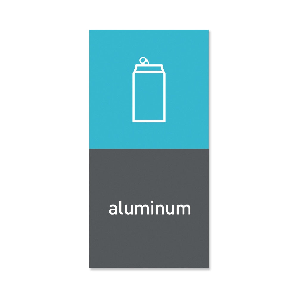 simplehuman Magnetic Trash Label, Aluminum, 4in x 8in, Gray