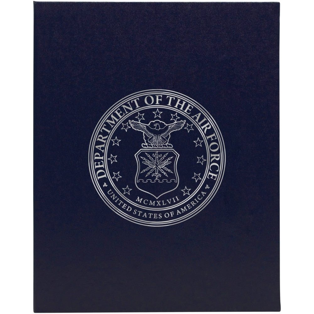 SKILCRAFT Air Force Award Certificate Vinyl Holders (AbilityOne 7510-00-134-8179), Letter Size, Blue, Pack Of 20 Holders