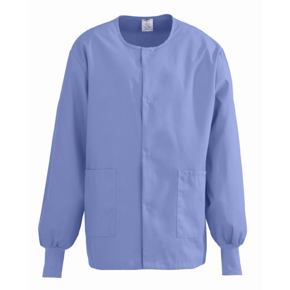 Medline ComfortEase Unisex Warm-Up Scrub Jacket, Medium, Ceil Blue