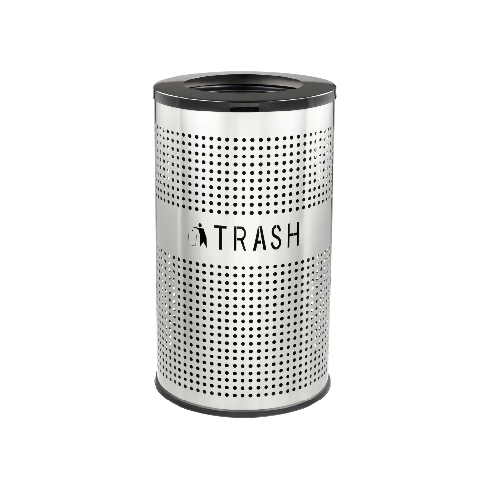 Alpine 26 Gallon Perforated Trash Can with Lid and Liner, Black