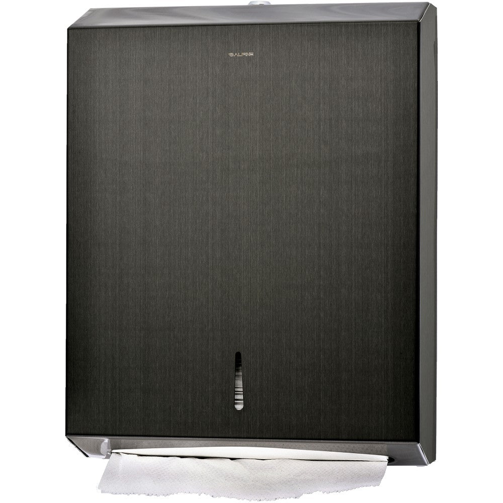 Alpine Industries C-Fold Multi-Fold Paper Towel Dispenser, 14inHx11.2inWx4inD, Antique Nickel