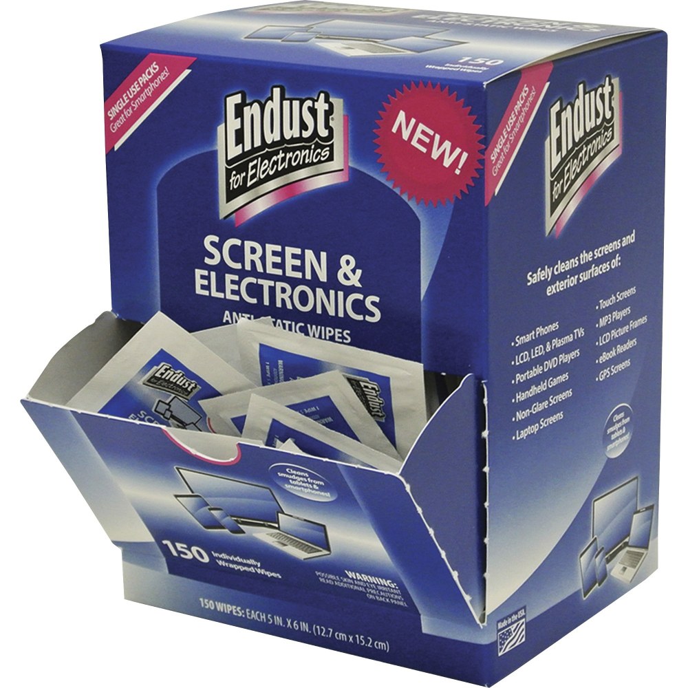 Endust Screen/Electronics Clean Wipes - For Smartphone, Handheld Device, Notebook, LCD, GPS Navigation System, Display Screen - 14316