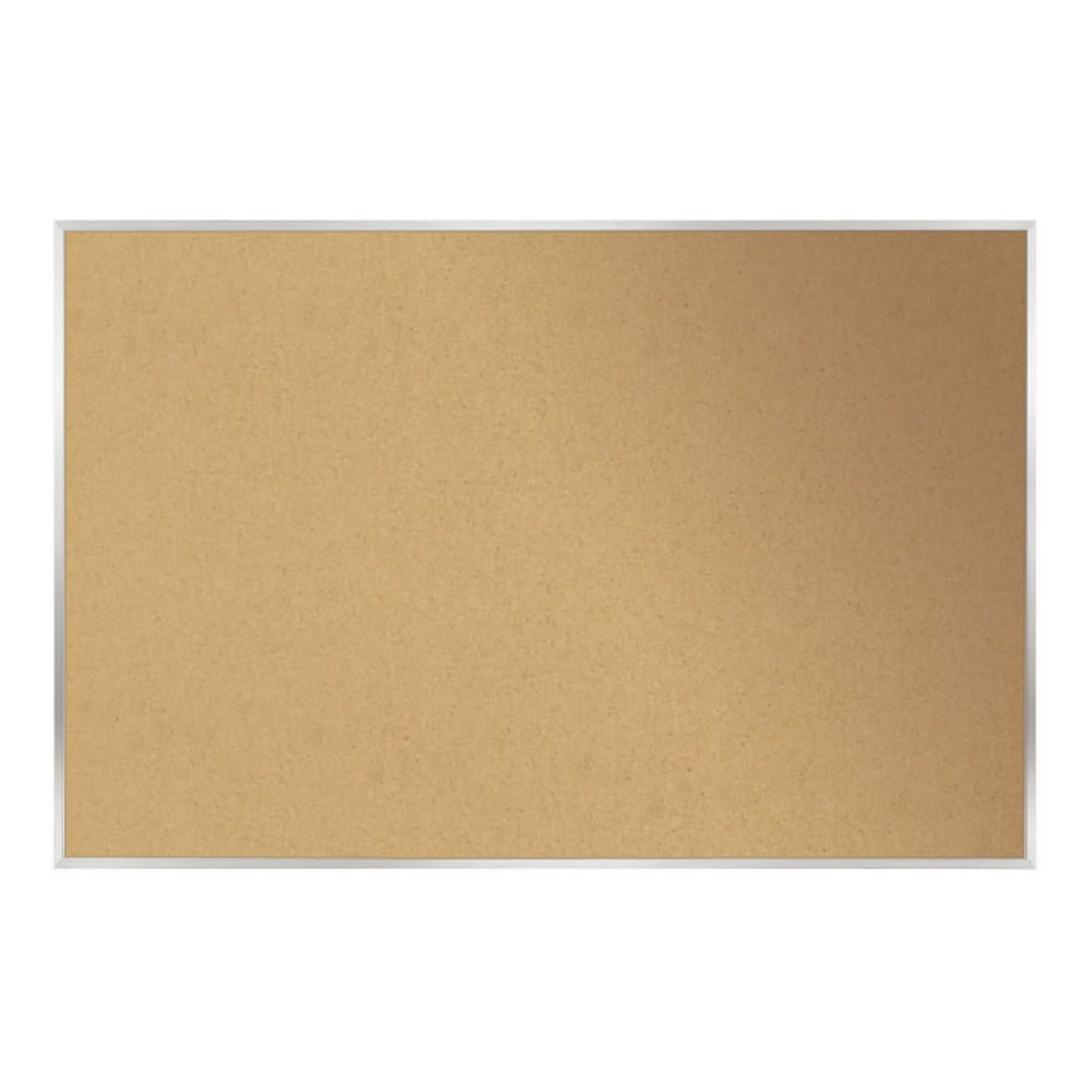 Ghent Cork Bulletin Board, 18in x 24in, Aluminum Frame With Silver Finish