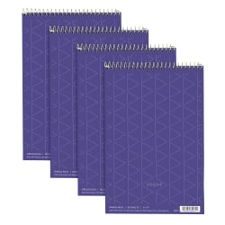 TOPS Prism+ Color Steno Books, 6in x 9in, Gregg Ruled, 80 Sheets, Orchid, Pack Of 4