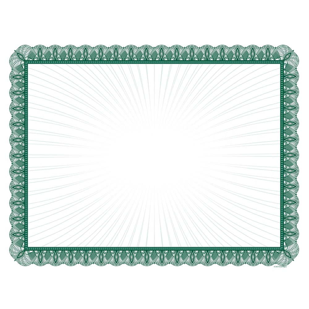 Great Papers! Value Certificate, 8 1/2in x 11in, Green, Pack Of 100