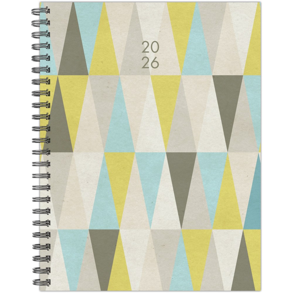 2026 Willow Creek Press Softcover Weekly/Monthly Planner, 6-1/2in x 8-1/2in, Geometric Gray, January To December, 56660