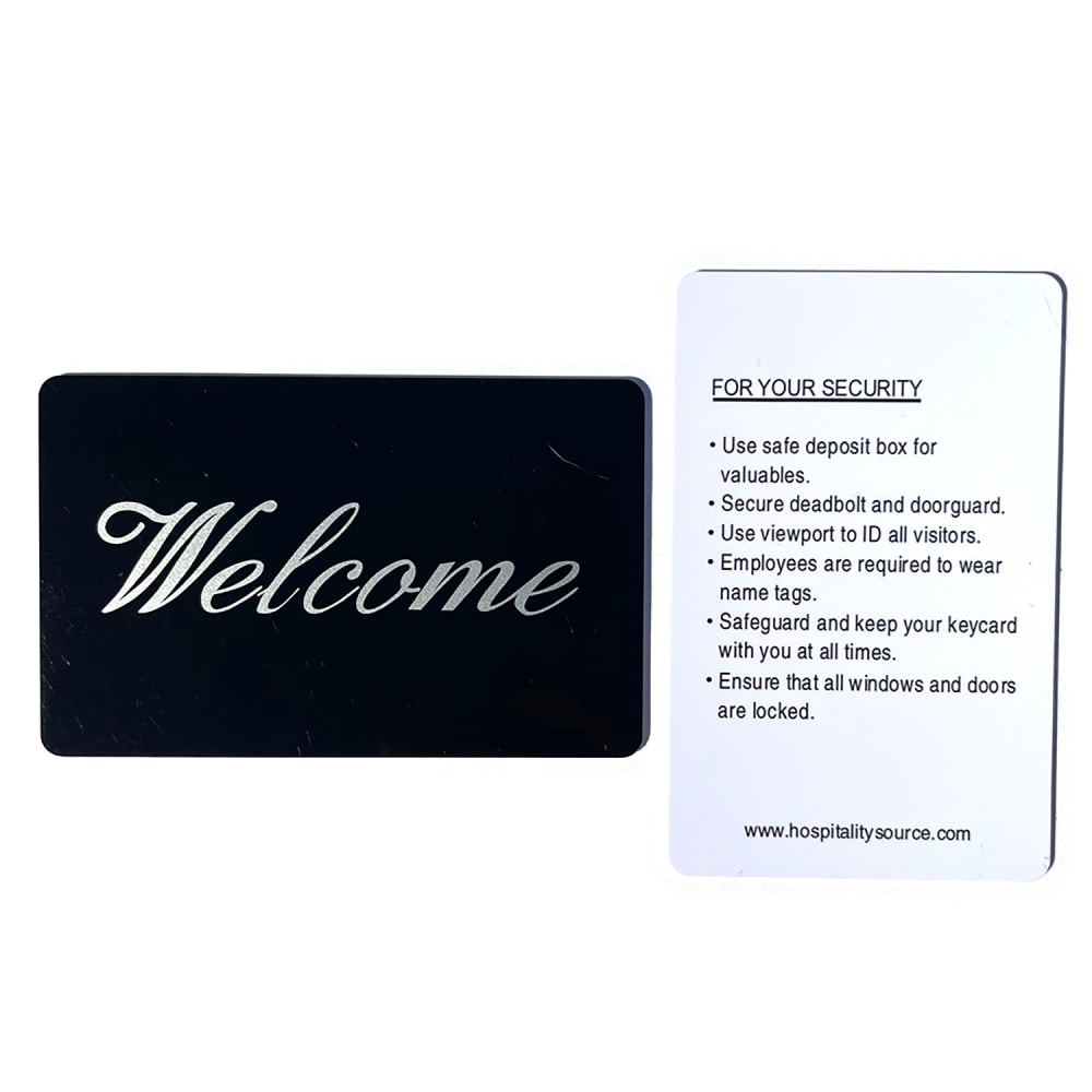 Hospitality Source RFID Welcome Key Cards, Classic Black, Set Of 200 Key Cards