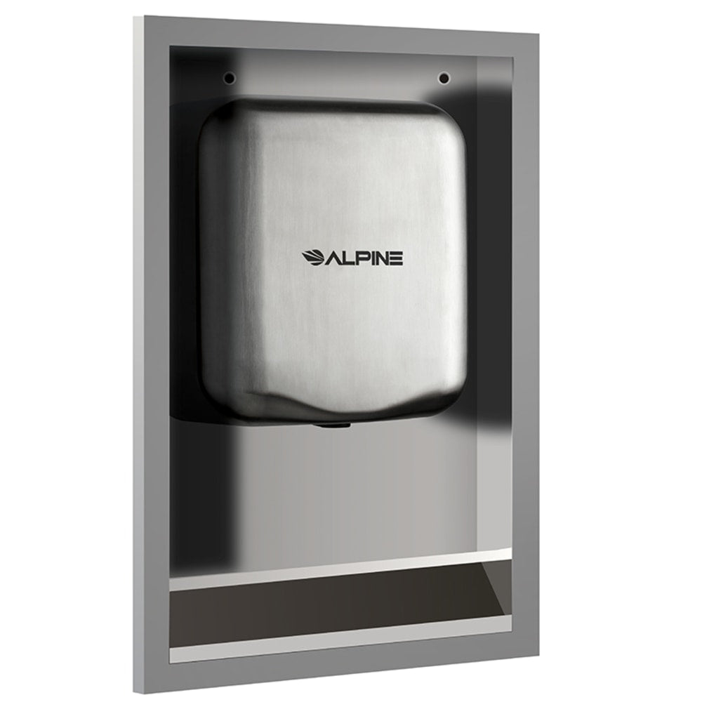Alpine Hemlock Electric Hand Dryer Recess Kit, 26inH x 16-3/8inW x 3-7/16inD, Stainless Steel