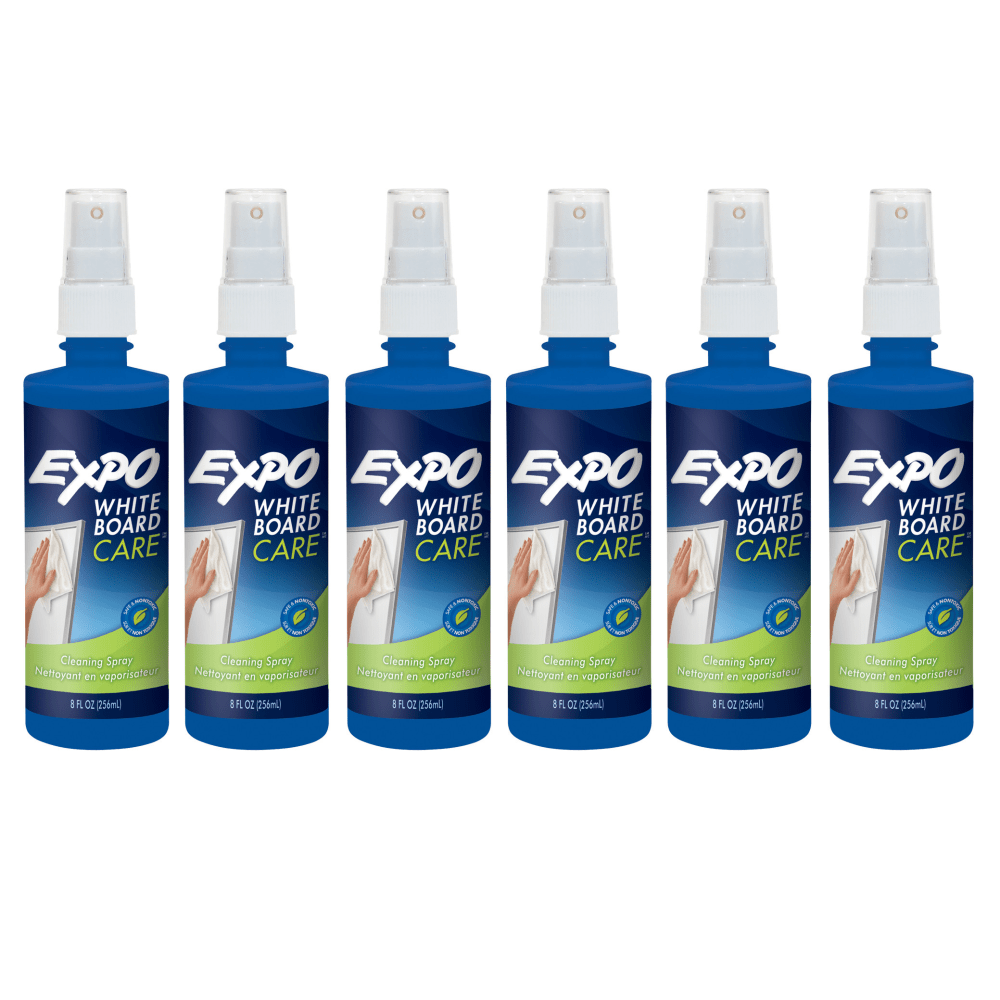 Expo White Board Cleaner, 8 Oz, Blue, Pack Of 6 Bottles