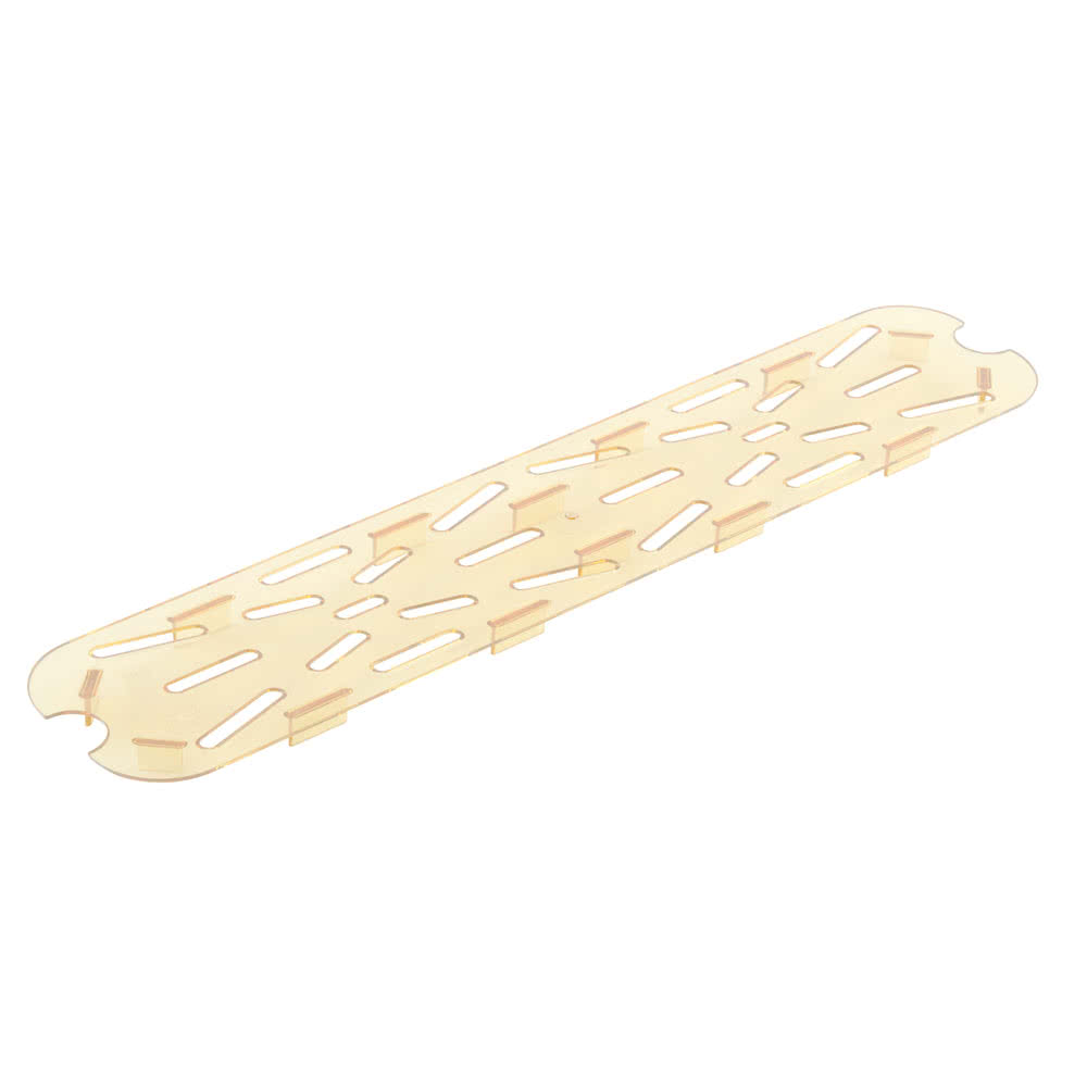 Cambro H-Pan High-Heat GN 1/2 Long Drain Shelves, 5/8inH x 3-5/8inW x 18-1/8inD, Amber, Pack Of 6 Shelves