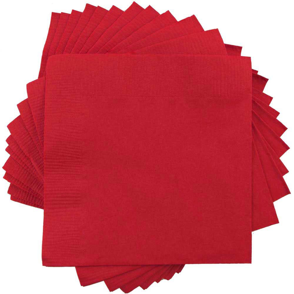 JAM PAPER Medium Lunch Napkins - 6 1/2 x 6 1/2 - Red - 40/Pack
