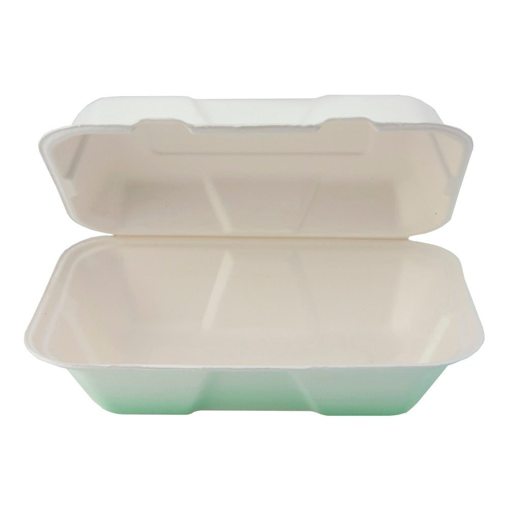 StalkMarket Hinged Hoagie Containers, 9in x 6in x 3in, White, Pack of 200