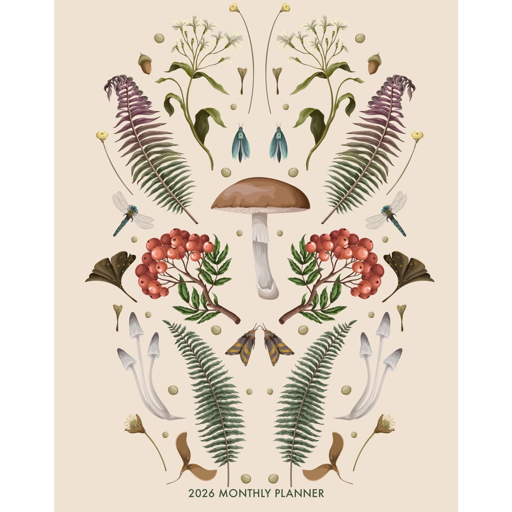 2026 Willow Creek Press Monthly Booklet Planner, 7-1/2in x 9-1/2in, Magic Mushroom, January To December, 57575