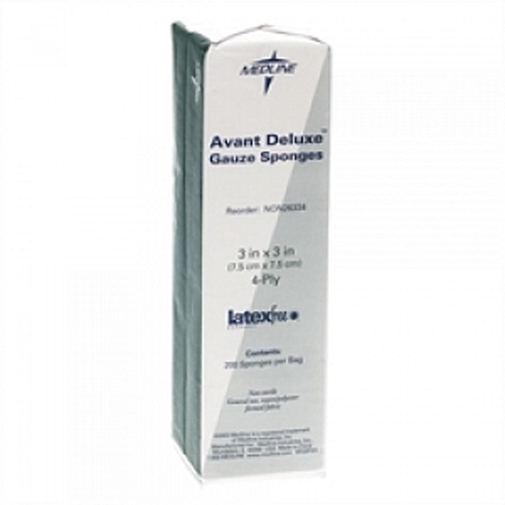 Medline Avant Deluxe Non-Sterile Gauze Sponges, 4-Ply, 3in x 3in, Case Of 20