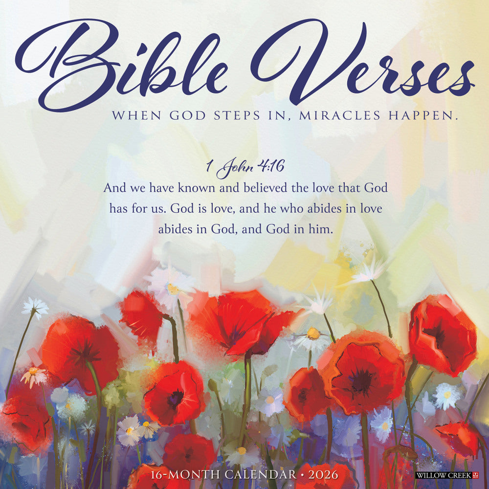 2026 Willow Creek Press Inspirational Monthly Wall Calendar, 12in x 12in, Bible Verses, January To December, 50224