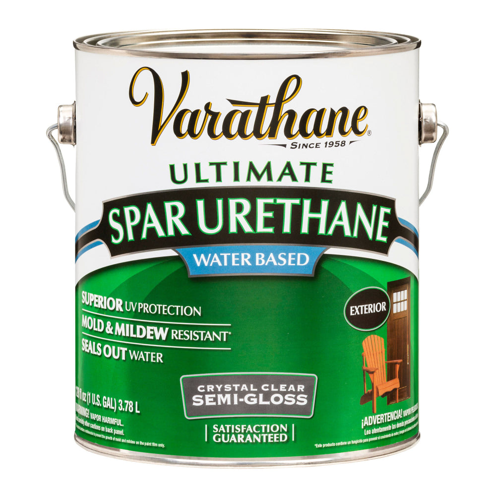 Varathane Ultimate Water-Based Spar Urethane, 1 Gallon, Crystal Clear Semi-Gloss, Pack Of 2 Cans