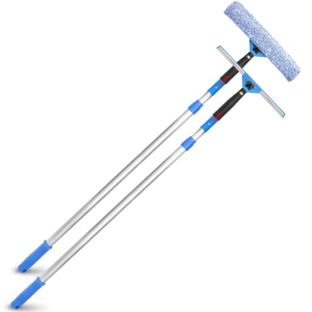 Gritt Commercial Pro Window Washing Kit With Squeegee, Washer And Telescopic Pole, 14in Squeegee And Washer/6ft Pole, Multicolor