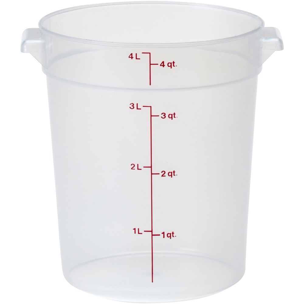 Cambro Translucent Round Food Storage Containers, 4 Qt, Pack Of 12 Containers
