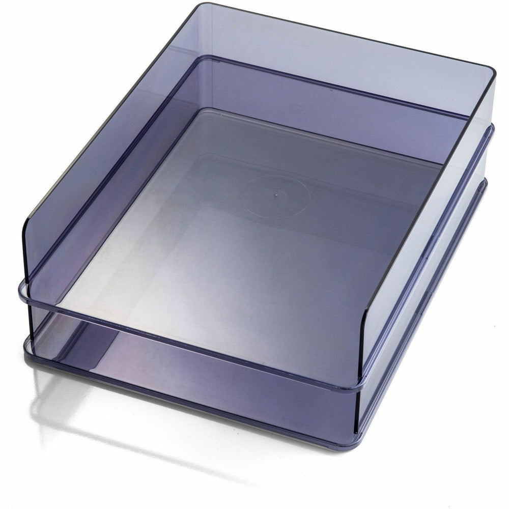 Officemate 21040 Paper Tray, Stackable, Letter Tray, Recycled , Gray, 2PK - 2 Compartment(s) - 2.80inx12.80inx 10.20in Depth - 21040