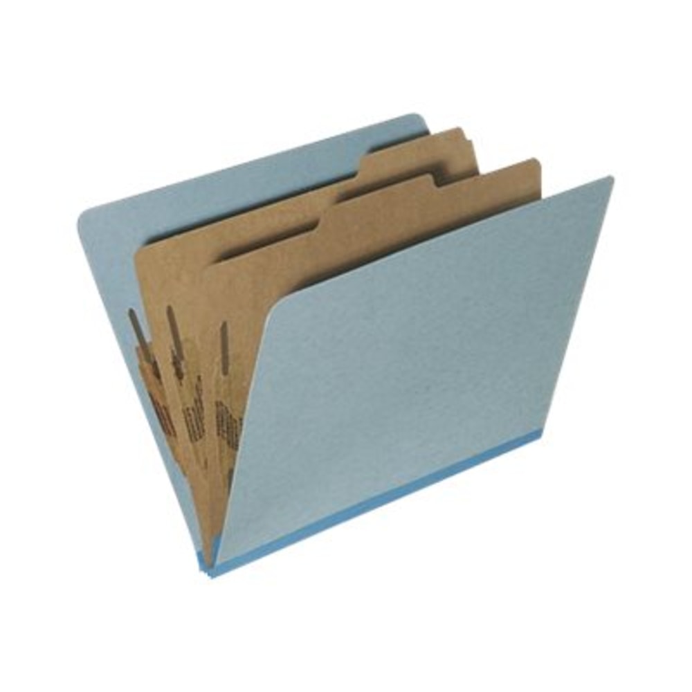 SKILCRAFT Pressboard Classification Folders, 30% Recycled, Light Blue (AbilityOne 7530-01-556-7915)