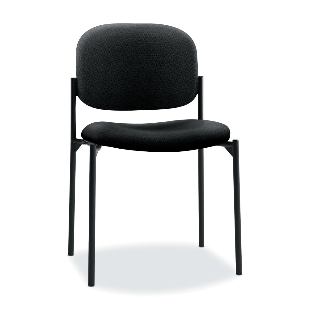 HON Scatter Stacking Guest Chair, Armless, Fabric, Black