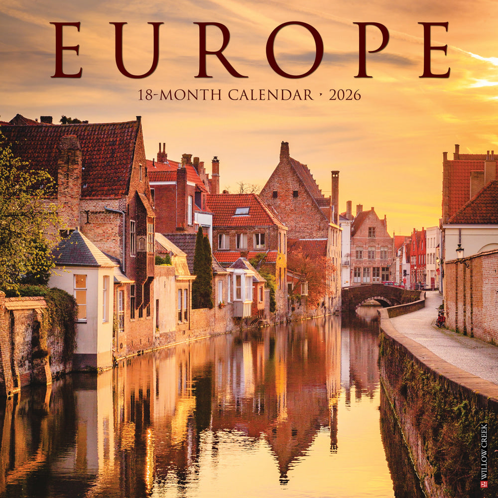 2026 Willow Creek Press Scenic Monthly Wall Calendar, 12in x 12in, Europe, January To December, 51054