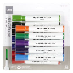 Office Depot Brand Low-Odor Dry-Erase Markers, Chisel Point, 100% Recycled Plastic Barrel, Assorted Colors, Pack Of 12, W3113129