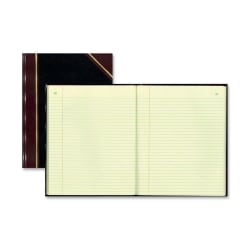 Rediform Black Texhide Cover Record Books - 150 Sheet(s) - Thread Sewn - 8.37inx10.37in Sheet Size - Black - 56211
